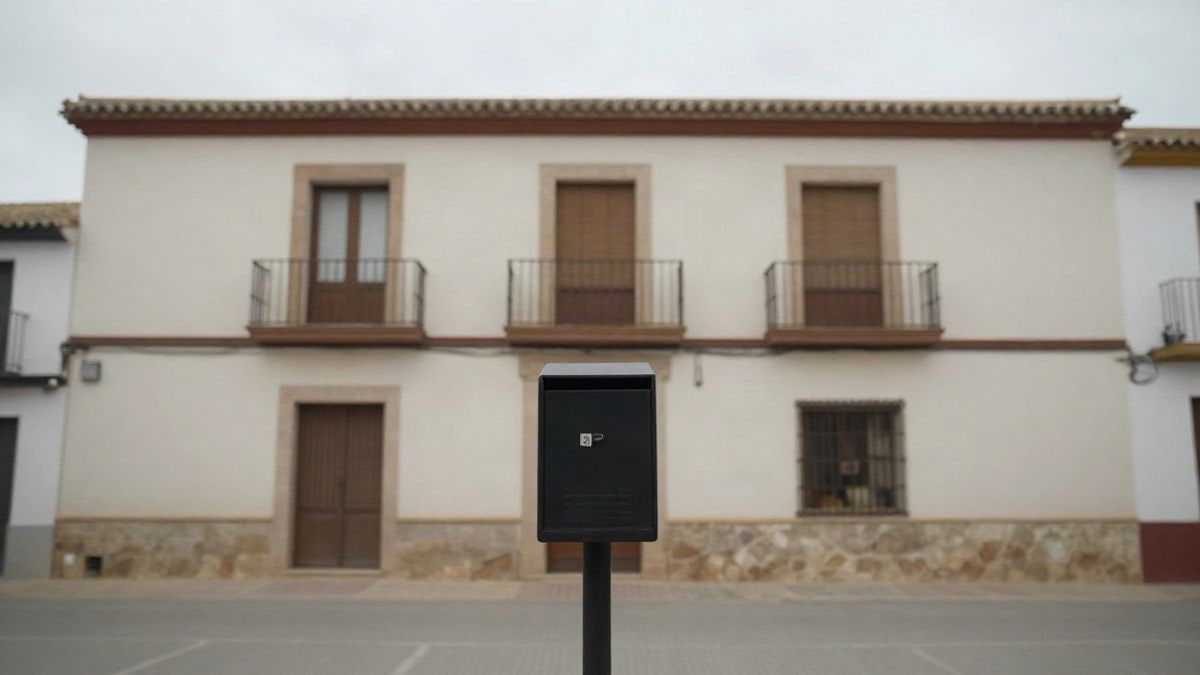 Imagen ilustrativa: ángulo bajo de una fachada genérica de vivienda pública con cielo de fondo