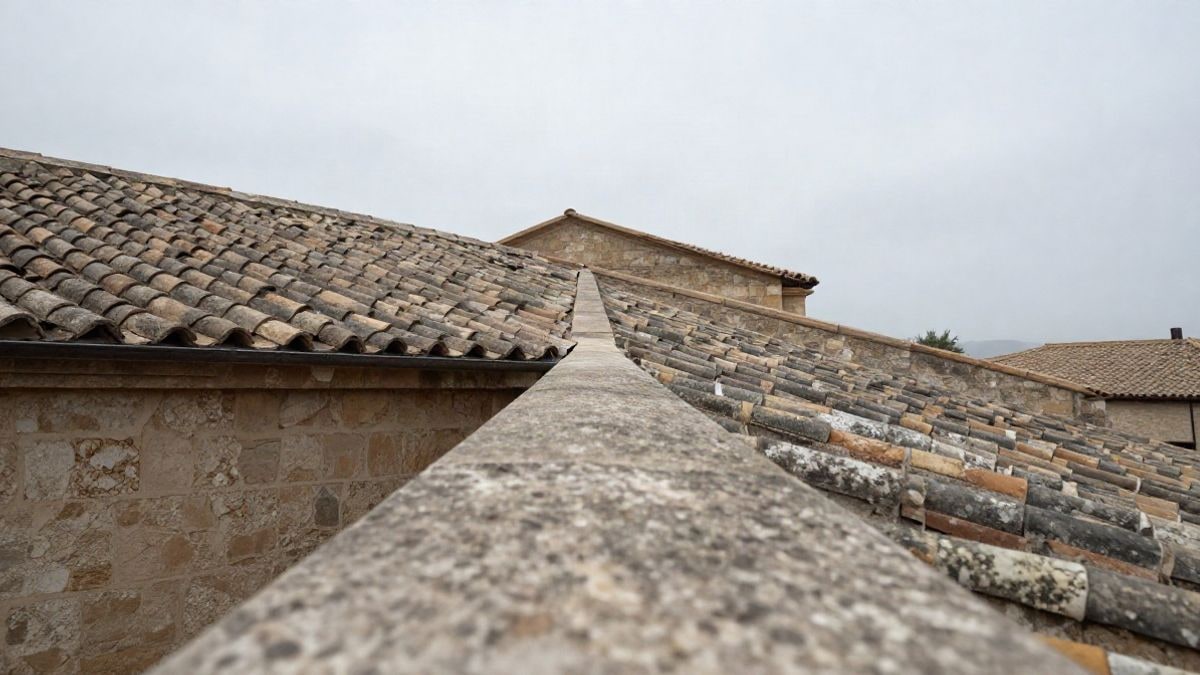 Imagen ilustrativa: vista de las azoteas de una iglesia gótica con la ciudad al fondo