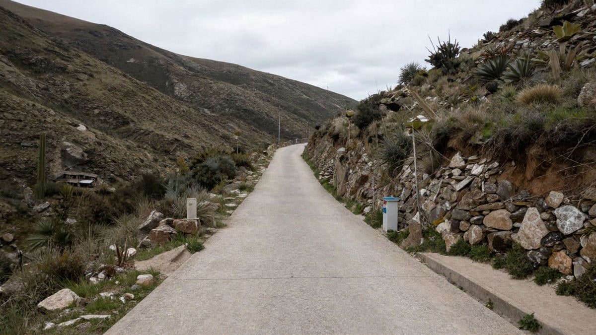 Imagen ilustrativa: sendero de montaña con líneas que convergen en un paisaje natural
