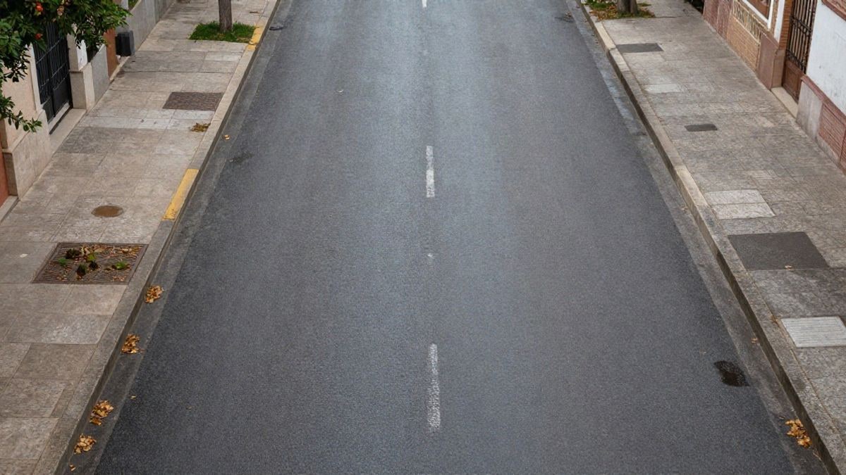 Imagen ilustrativa: vista cenital de una calle mojada tras la lluvia