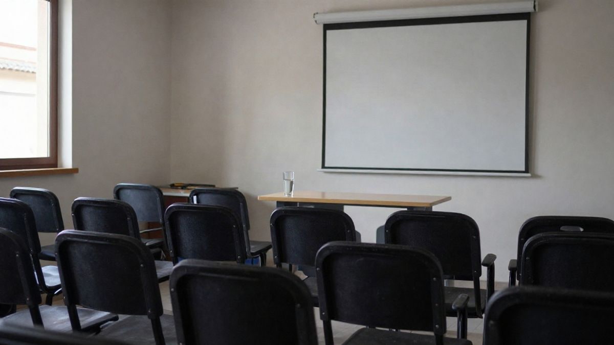 Imagen ilustrativa: sala de un centro cívico con sillas vacías preparadas para una charla