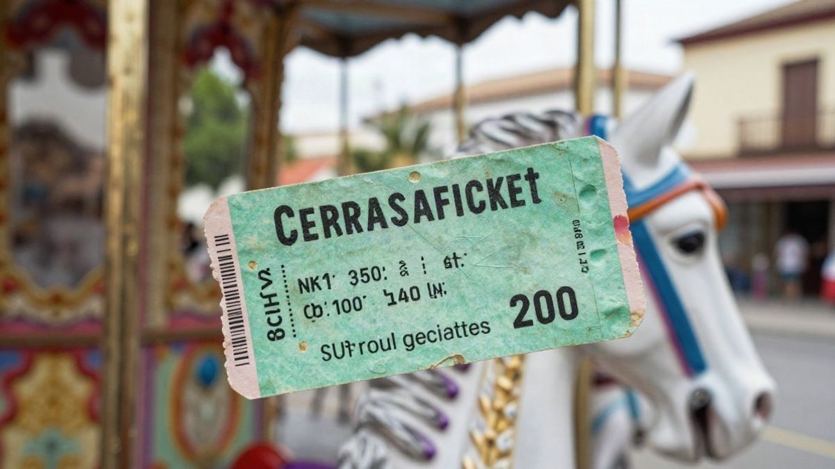 Imagen ilustrativa: detalle macro de un boleto de parque de atracciones o de un caballito de tiovivo