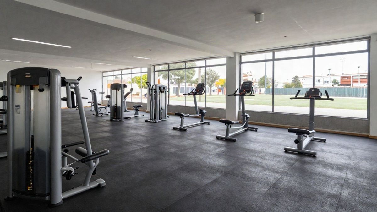 Imagen ilustrativa: interior de un gimnasio reformado con máquinas de ejercicio y luz natural de ventanales