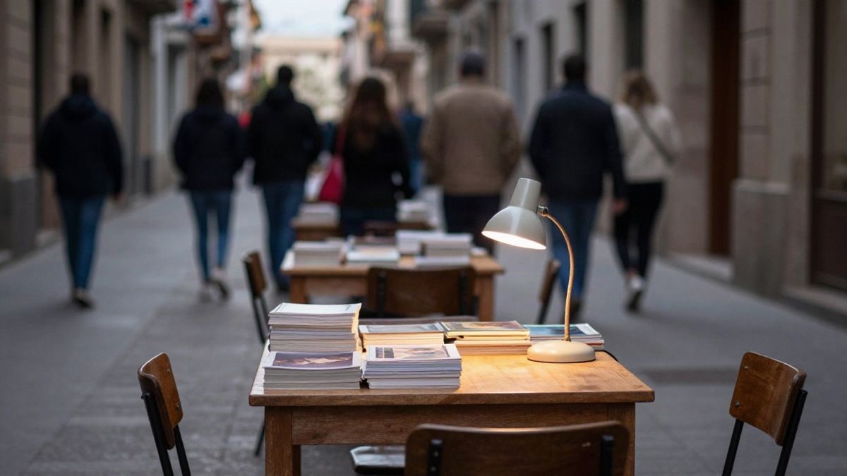 Imagen ilustrativa: rincón de biblioteca infantil con libros y luz cálida