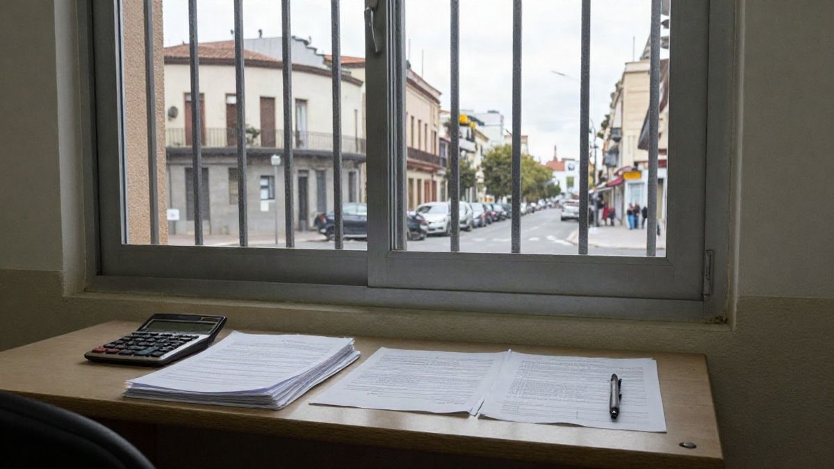 Imagen ilustrativa: un despacho municipal con documentos contables y una calculadora sobre la mesa