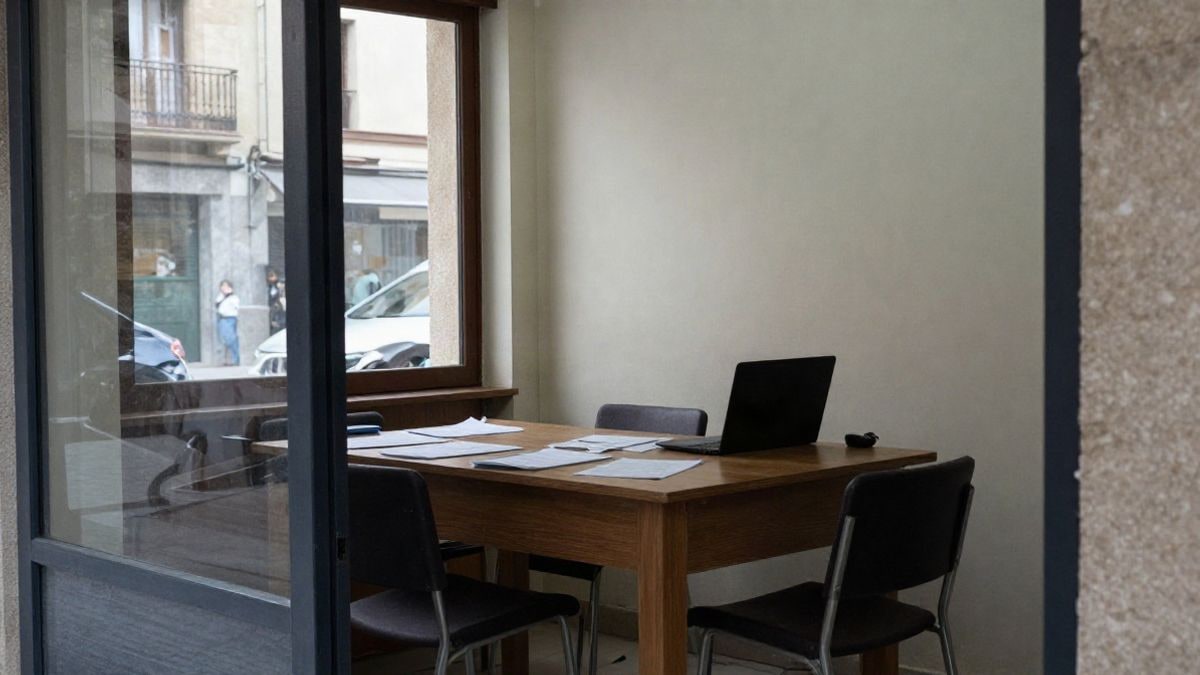 Imagen ilustrativa: sala de reuniones de una pequeña empresa con luz lateral de ventana