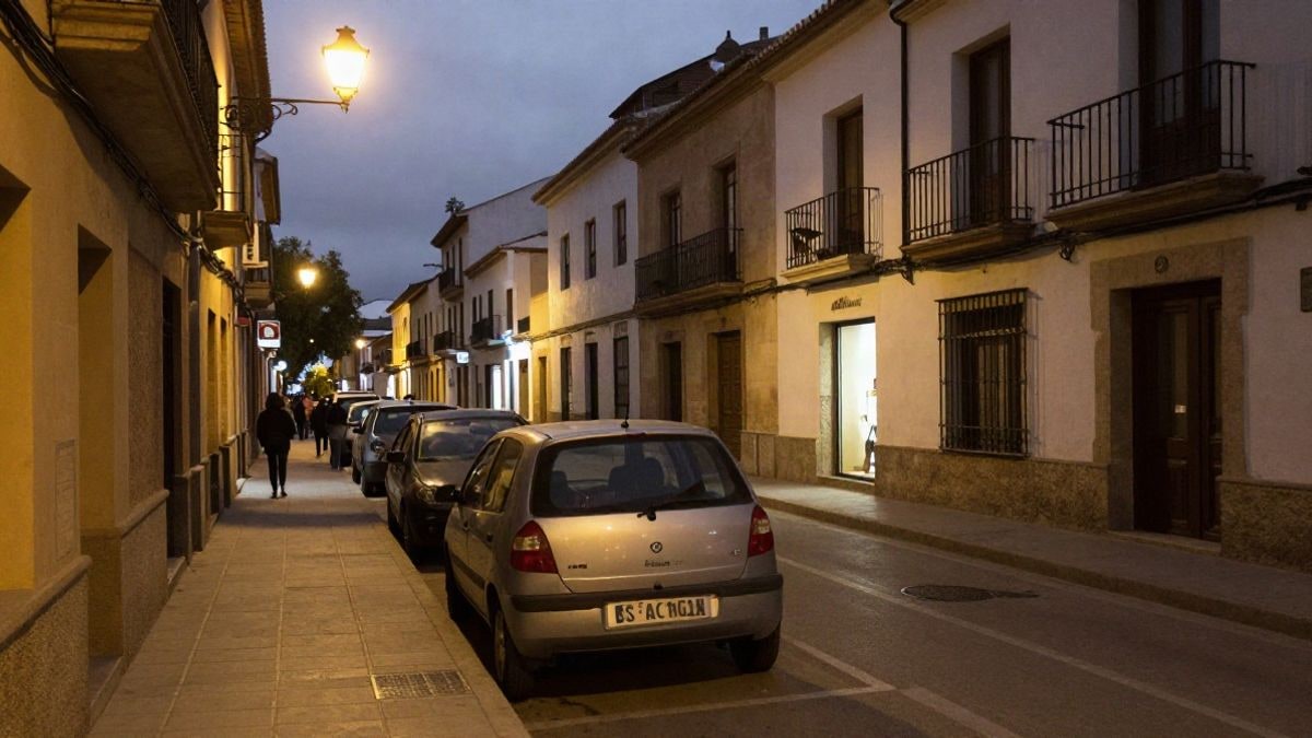 Imagen ilustrativa: patinetes eléctricos aparcados en una acera de noche bajo luz artificial